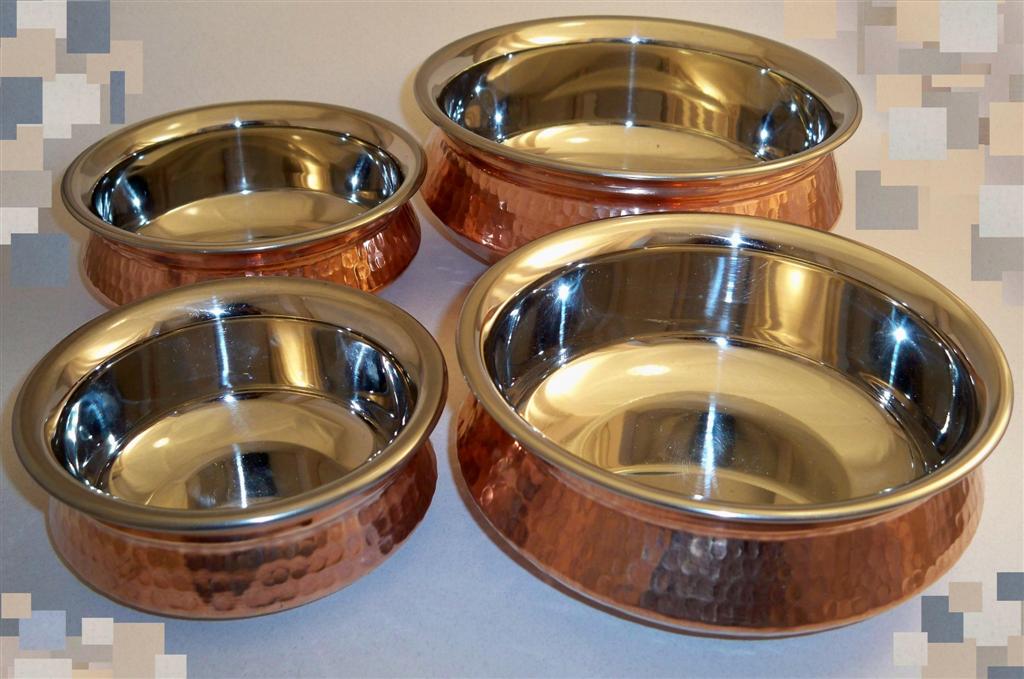 stainless steel degchis with copper exterior