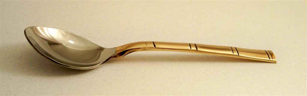 stainless steel teaspoon with copper handle